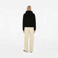 Check Label Cotton Zip Hoodie in Black - Women | Burberry® Official