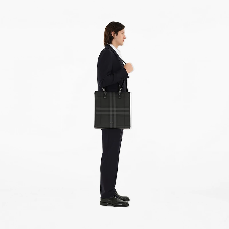 Slim Vertical Denny Tote in Charcoal - Men | Burberry® Official