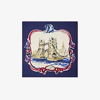 Tower Bridge Cashmere Silk Scarf in Knight | Burberry® Official