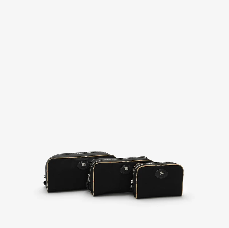 Large Check Trim Travel Pouch in Black - Men, Technical | Burberry® Official
