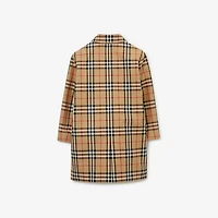 Reversible Check Gabardine Car Coat in Archive beige | Burberry® Official