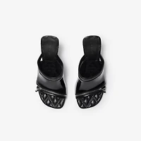 Leather Peep Sandals in Black - Women | Burberry® Official