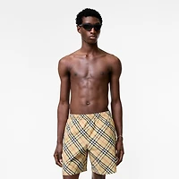 Check Swim Shorts in Sand beige - Men, Nylon | Burberry® Official