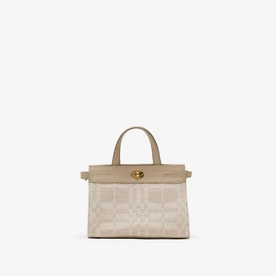 Mini Cotswolds Tote in Natural beige - Women, Cotton, Linen | Burberry® Official