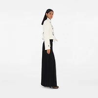 Stretch Cotton Blend Tailored Jacket in Off white - Women | Burberry® Official