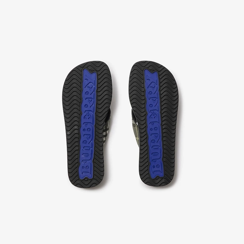 Check Pavilion Sandals​ in Thicket green - Men | Burberry® Official