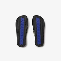 Check Pavilion Sandals​ in Thicket green - Men | Burberry® Official