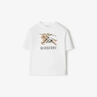 Knight Check Cotton T-shirt in White | Burberry® Official