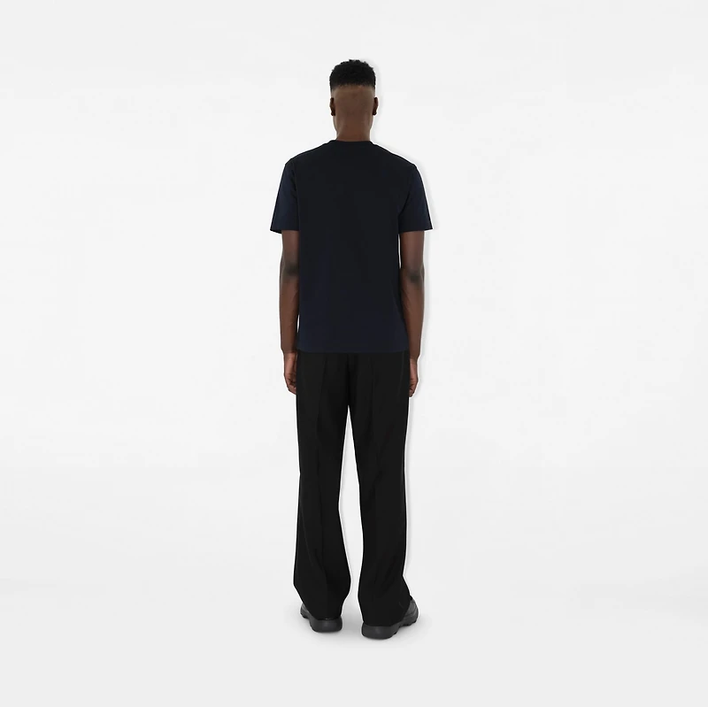 Cotton T-shirt in Navy - Men | Burberry® Official