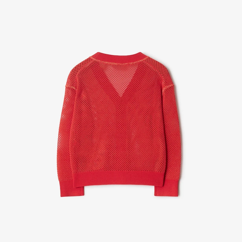 Cotton Nylon Mesh Cardigan in Pillar | Burberry® Official