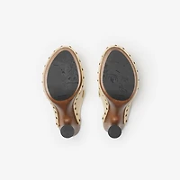 Leather Potter Clogs in Bake - Women | Burberry® Official
