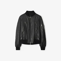 Leather Bomber Jacket in Black - Men | Burberry® Official