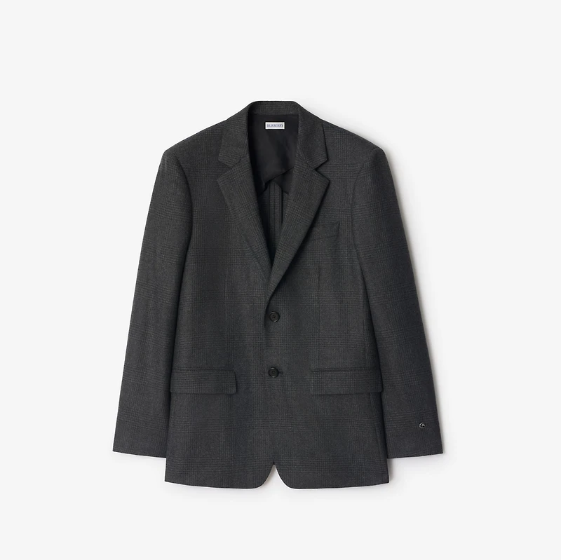 Check Wool Cashmere Tailored Jacket in Loden/highland green - Men | Burberry® Official