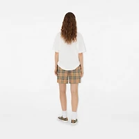 Check Cotton Shorts in Archive beige - Women | Burberry® Official