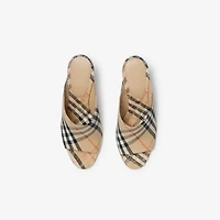 Check Mews Mules in Sand - Women | Burberry® Official