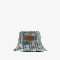 Check Denim Bucket Hat in Dark indigo blue - Men | Burberry® Official