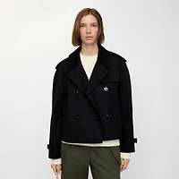 Cropped Gabardine Mayfair Trench Jacket in Black - Women | Burberry® Official