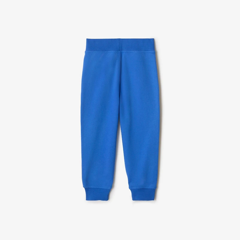 Check Trim Cotton Jogging Pants in Hyacinth blue | Burberry® Official