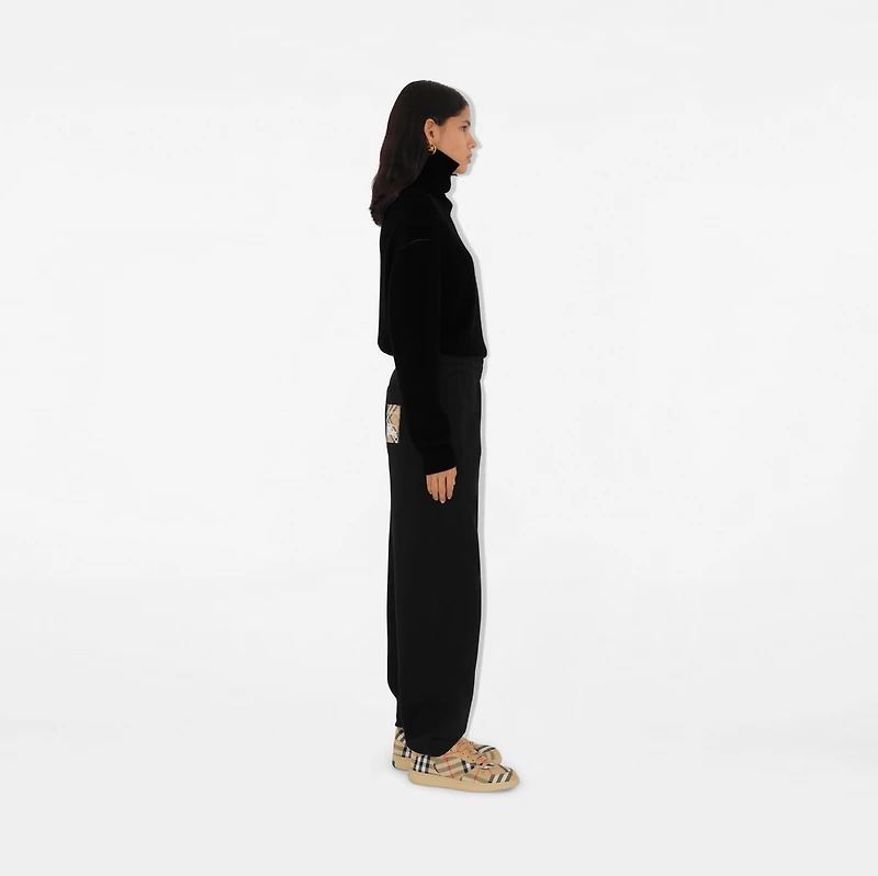 Check Label Cotton Jogging Pants in Black - Women | Burberry® Official