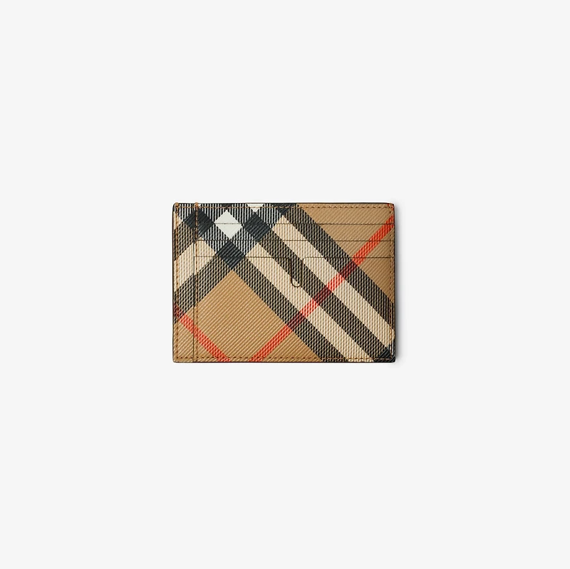 Check Clip Card Case in Sand - Men, Canvas | Burberry® Official