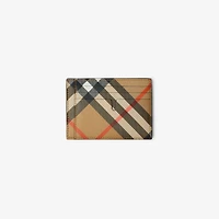 Check Clip Card Case in Sand - Men, Canvas | Burberry® Official