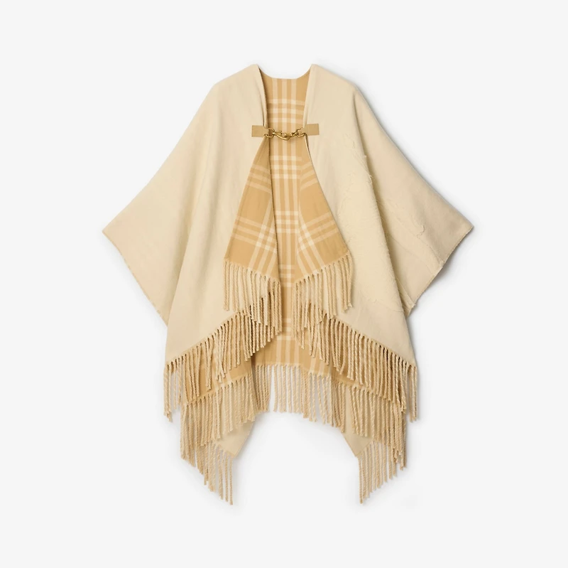 EKD Fil Coupé Wool Cape in Tundra beige | Burberry® Official