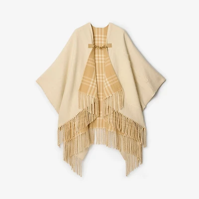 EKD Fil Coupé Wool Cape in Tundra beige | Burberry® Official