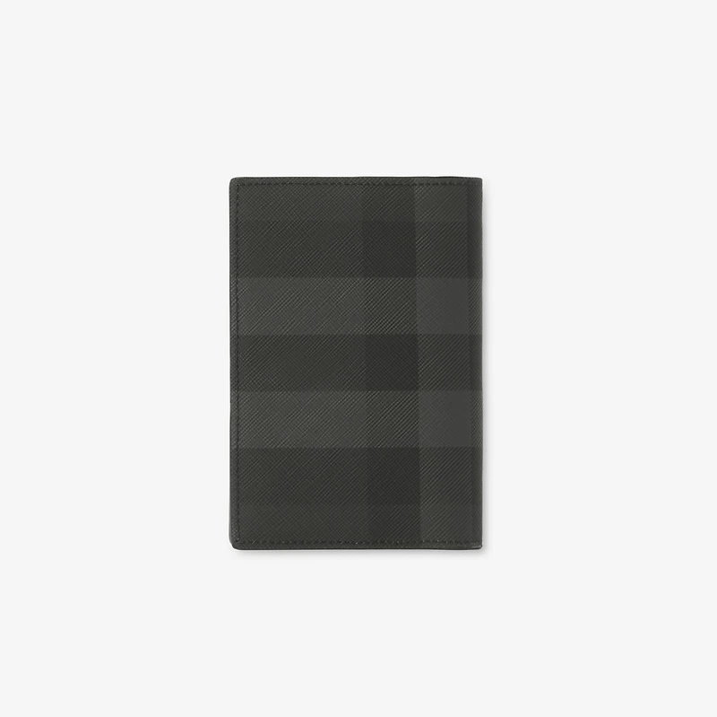 Check Passport Holder in Charcoal - Men, Canvas | Burberry® Official