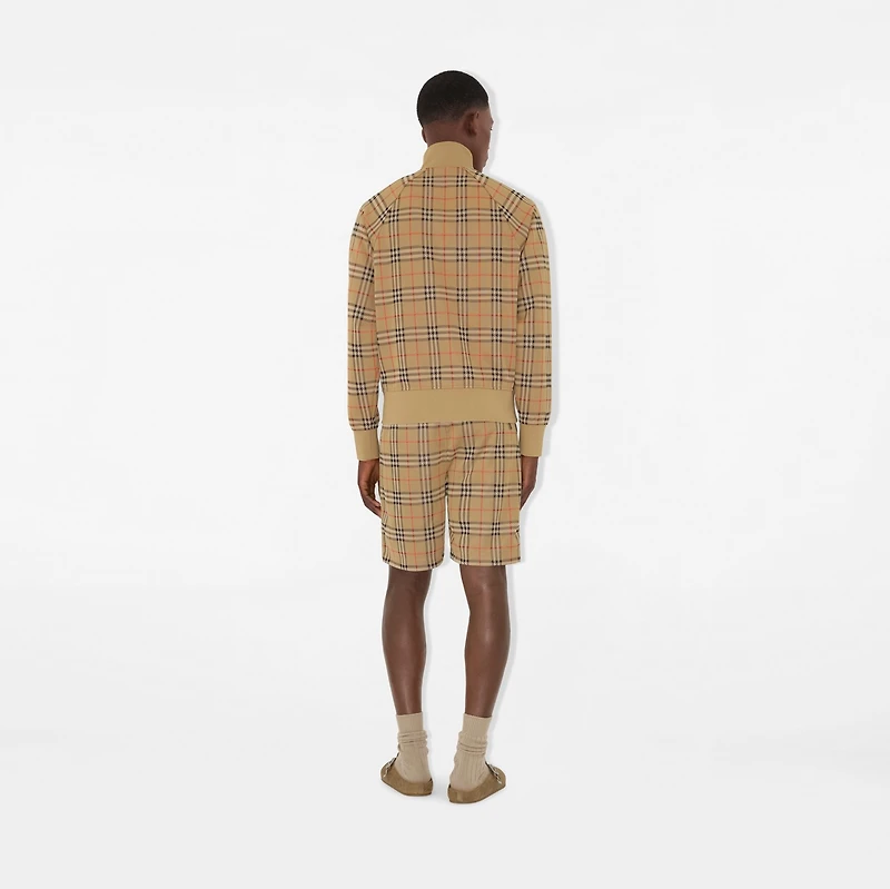 Check Jersey Shorts in Sand - Men | Burberry® Official
