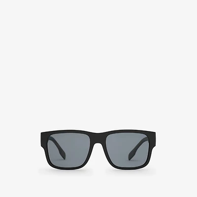Logo Detail Square Frame Sunglasses in Black - Men | Burberry® Official