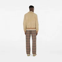 Check Cotton Blend Track Pants in Nut - Men, Nylon | Burberry® Official