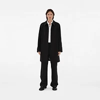 Long Reversible Gabardine Car Coat in Black - Men, Cotton | Burberry® Official