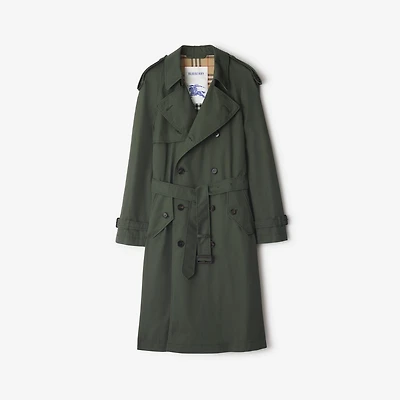 Mid-length Gabardine Trench Coat in Yew green - Men | Burberry® Official