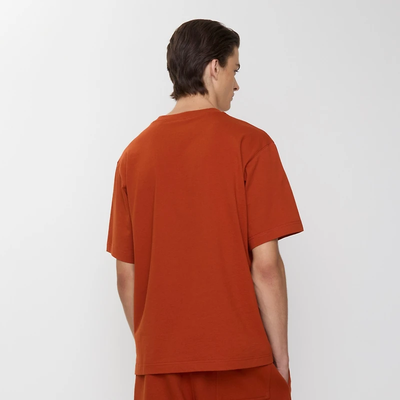 Gothic Logo Cotton T-shirt in Fire orange - Men | Burberry® Official