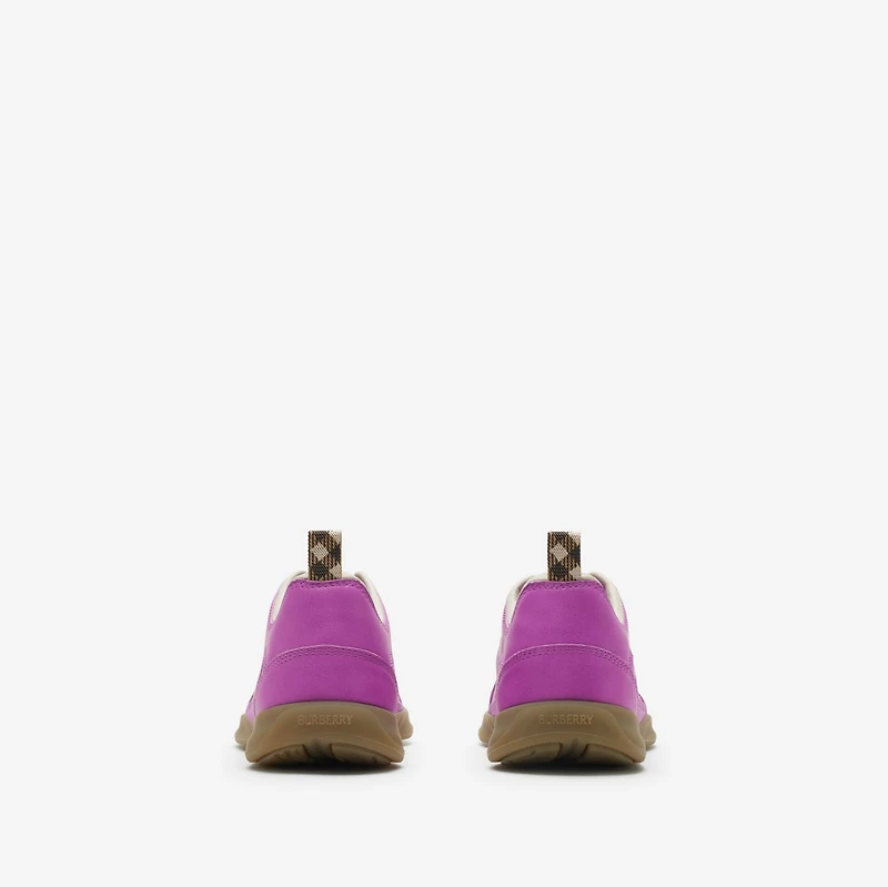 Leather Matrix Sneakers in Palma - Men | Burberry® Official