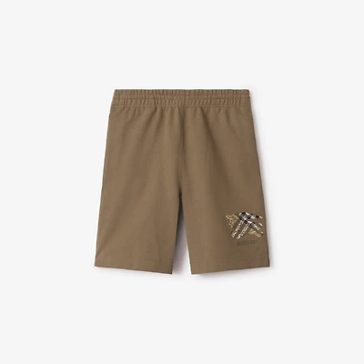EKD Check Cotton Shorts in Clay brown - Men | Burberry® Official