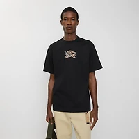 EKD Check Cotton T-shirt in Black - Men | Burberry® Official