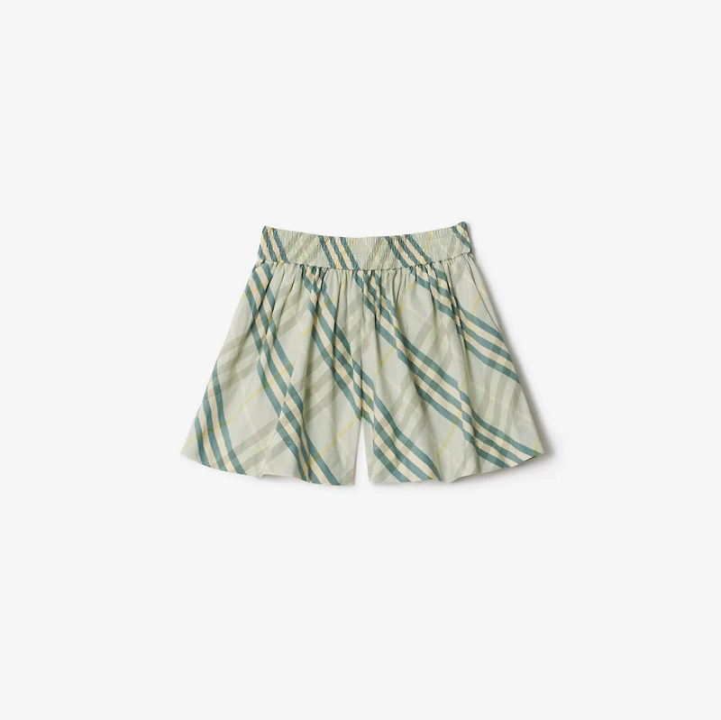 Check Cotton Shorts in Breeze | Burberry® Official