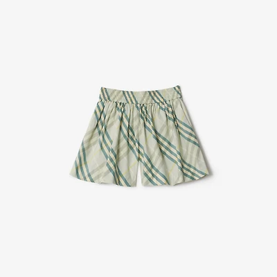 Check Cotton Shorts in Breeze | Burberry® Official