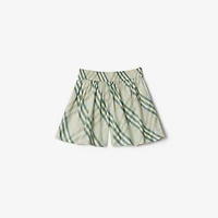 Check Cotton Shorts in Breeze | Burberry® Official