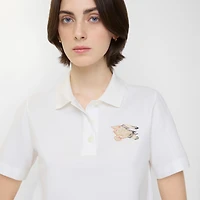 EKD Check Cotton Polo Shirt in Chalk white - Women | Burberry® Official