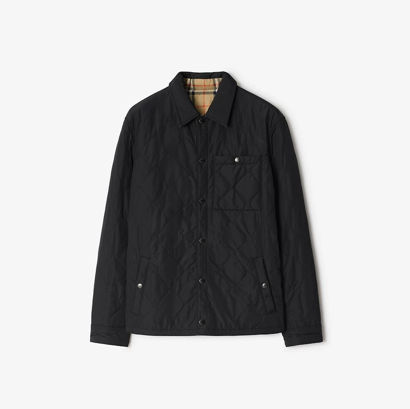 Reversible Quilted Nylon Overshirt in Black - Men | Burberry® Official