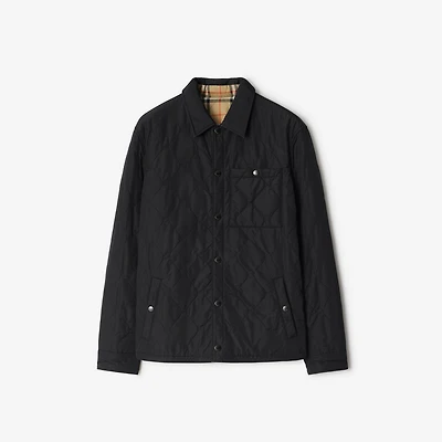 Reversible Quilted Nylon Overshirt in Black - Men | Burberry® Official