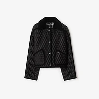 Cropped Quilted Nylon Floriston Jacket in Black - Women | Burberry® Official