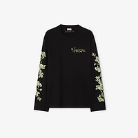 Long-sleeve Brave Little Tree Cotton T-shirt in Black - Men | Burberry® Official
