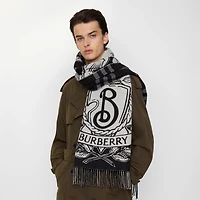 Wide Reversible Stormy Knight Scarf in Black/calico | Burberry® Official
