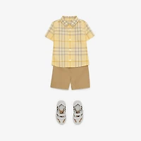 Check Cotton Shirt in Drum | Burberry® Official