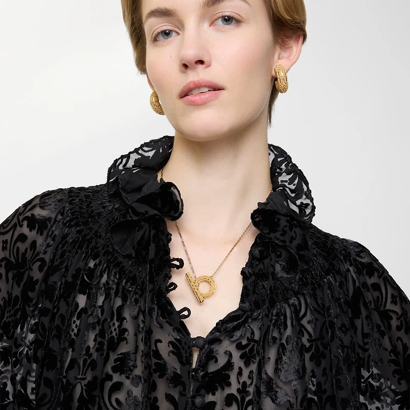 Check Granulation T-Bar Necklace in Gold - Women | Burberry® Official