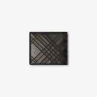 Check Intarsia Bifold Wallet in Peat brown - Men | Burberry® Official