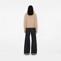 Check Label Cotton Zip Hoodie in Teacup - Women | Burberry® Official